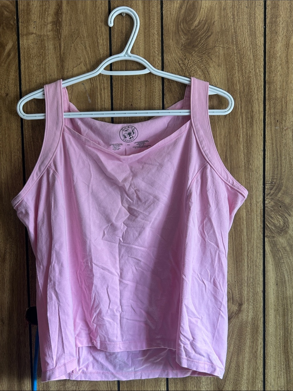 Chaus Light Pink Organic Scoop Neck Tank Top XL
